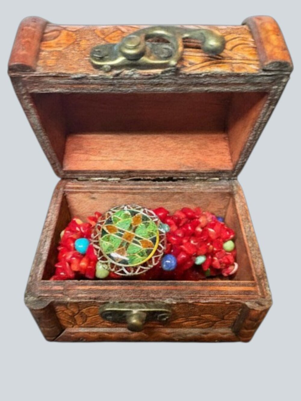 CAROLYN POLLACK RELIOS STERLING INLAY SOUTHWEST GEMSTONES STETCH BRACELET
